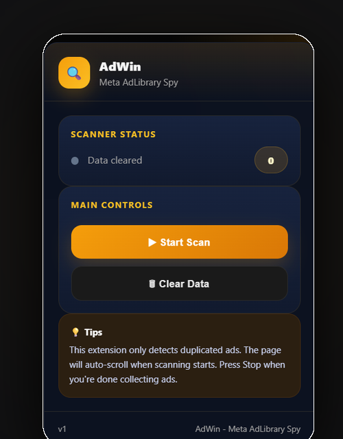 AdWin one-click scanner popup
